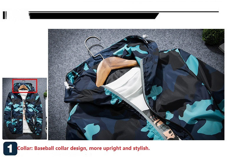 Covrlge Veste Homme Mode Printemps Hommes Marque Camouflage Vestes Décontracté Hommes Manteau Hommes À Capuche Lumineux Fermeture Éclair Manteaux MWJ011