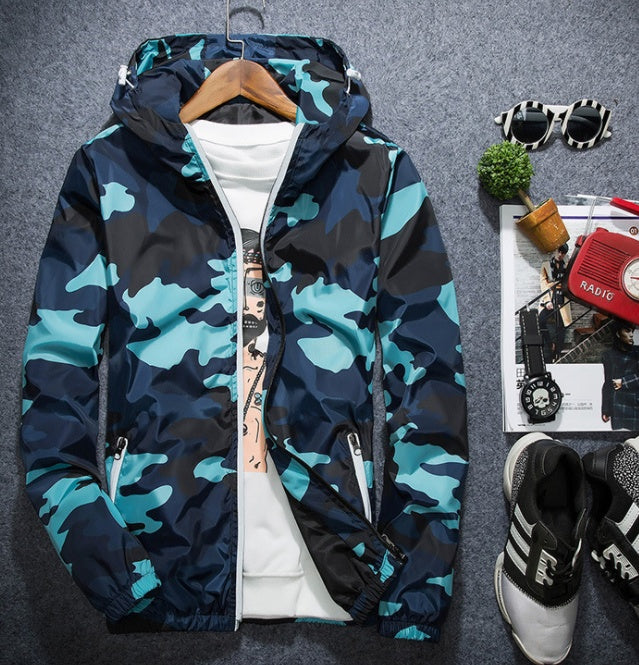 Covrlge Veste Homme Mode Printemps Hommes Marque Camouflage Vestes Décontracté Hommes Manteau Hommes À Capuche Lumineux Fermeture Éclair Manteaux MWJ011