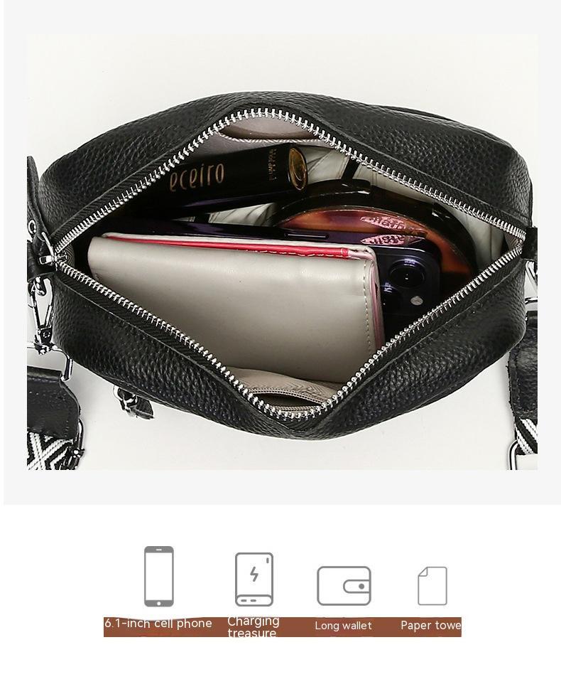 Sac messager à bandoulière simple et tendance, petit sac carré en cuir de vache avec couche supérieure