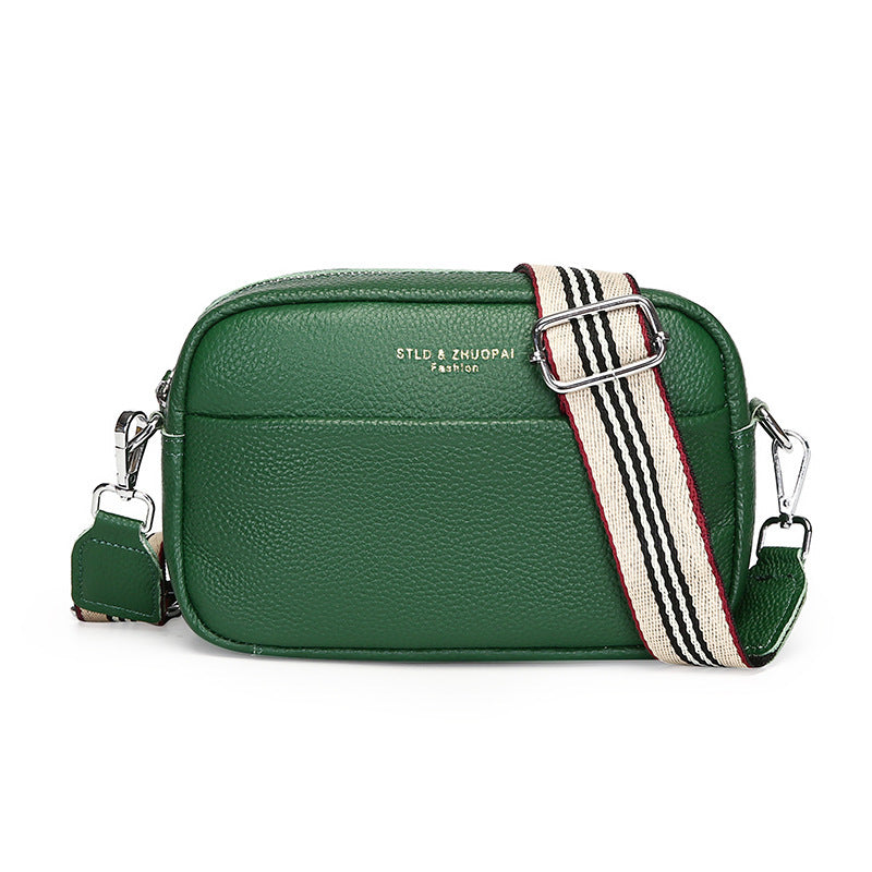 Sac messager à bandoulière simple et tendance, petit sac carré en cuir de vache avec couche supérieure