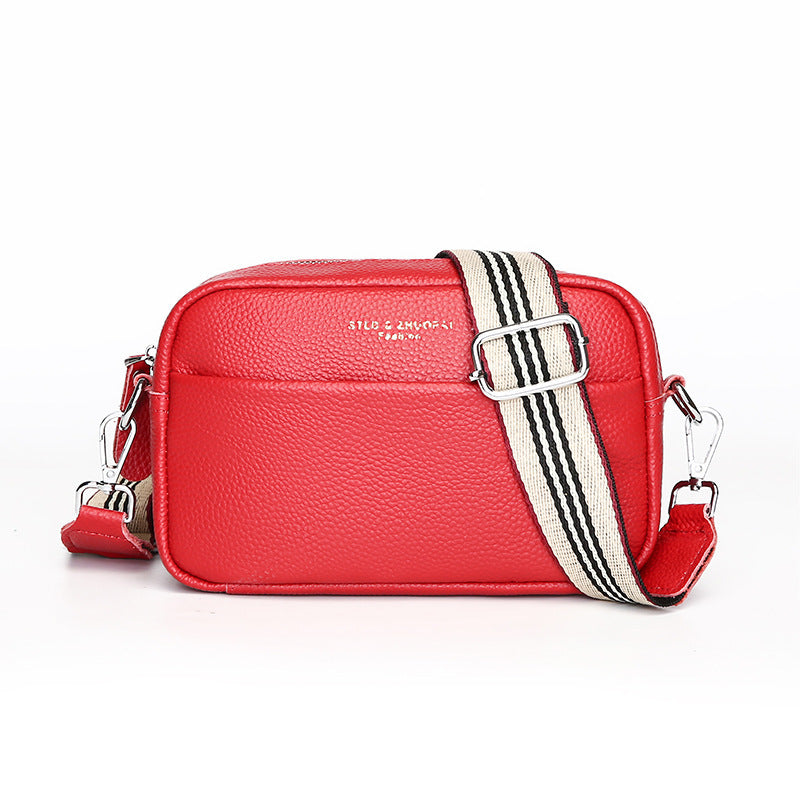 Sac messager à bandoulière simple et tendance, petit sac carré en cuir de vache avec couche supérieure