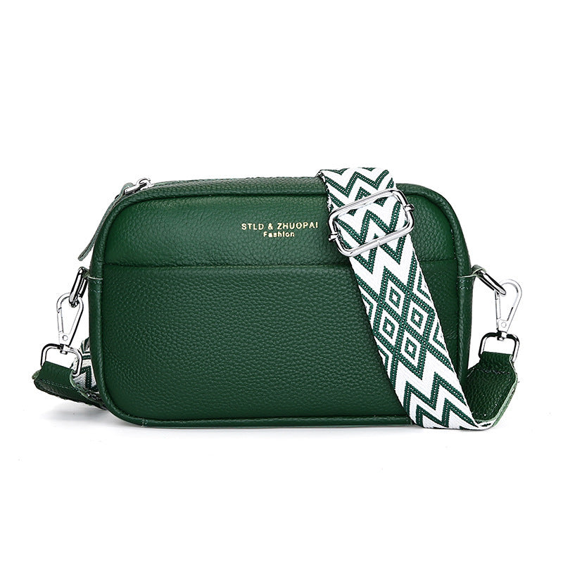 Sac messager à bandoulière simple et tendance, petit sac carré en cuir de vache avec couche supérieure