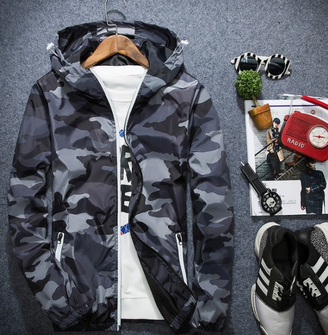 Covrlge Veste Homme Mode Printemps Hommes Marque Camouflage Vestes Décontracté Hommes Manteau Hommes À Capuche Lumineux Fermeture Éclair Manteaux MWJ011