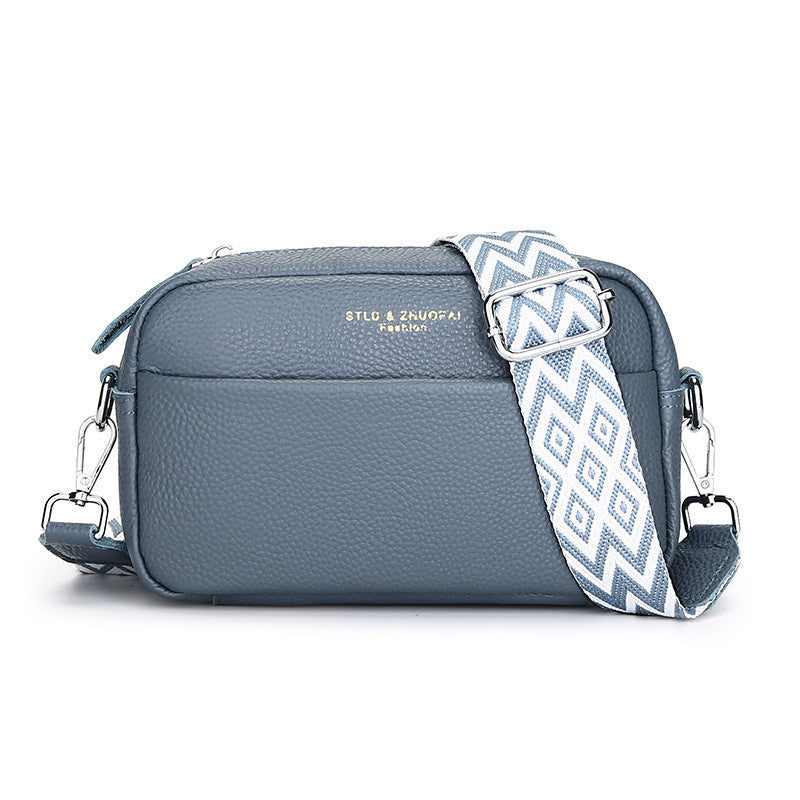 Sac messager à bandoulière simple et tendance, petit sac carré en cuir de vache avec couche supérieure