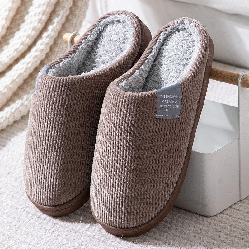Chaussons d'hiver chauds en coton pour l'intérieur