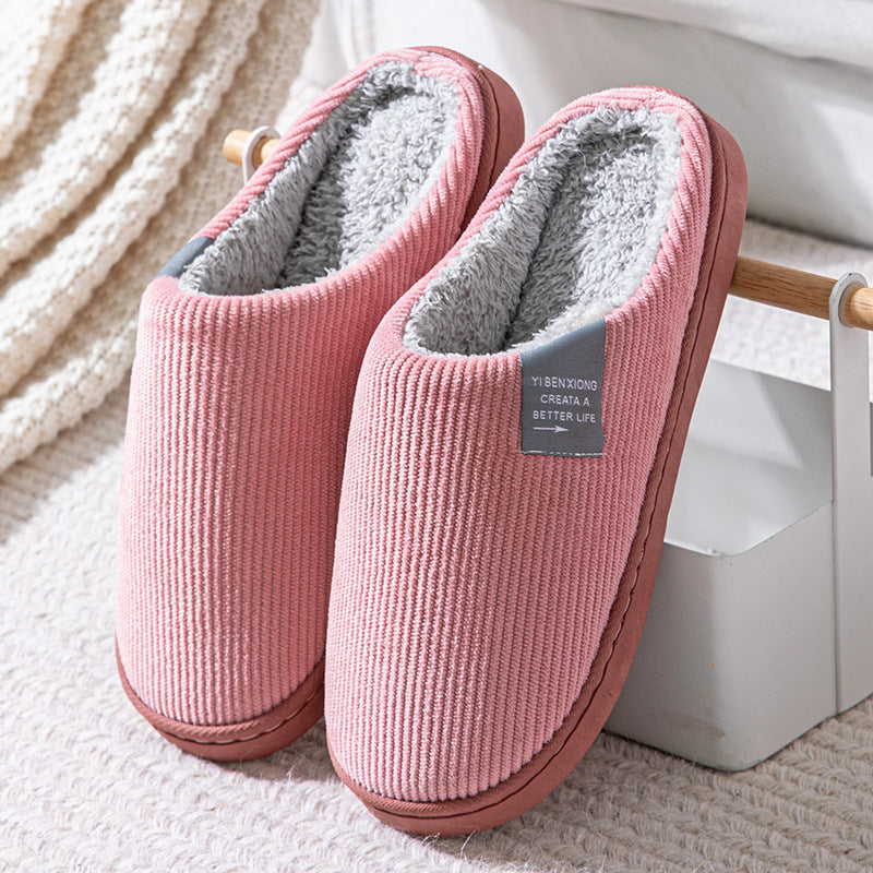 Chaussons d'hiver chauds en coton pour l'intérieur