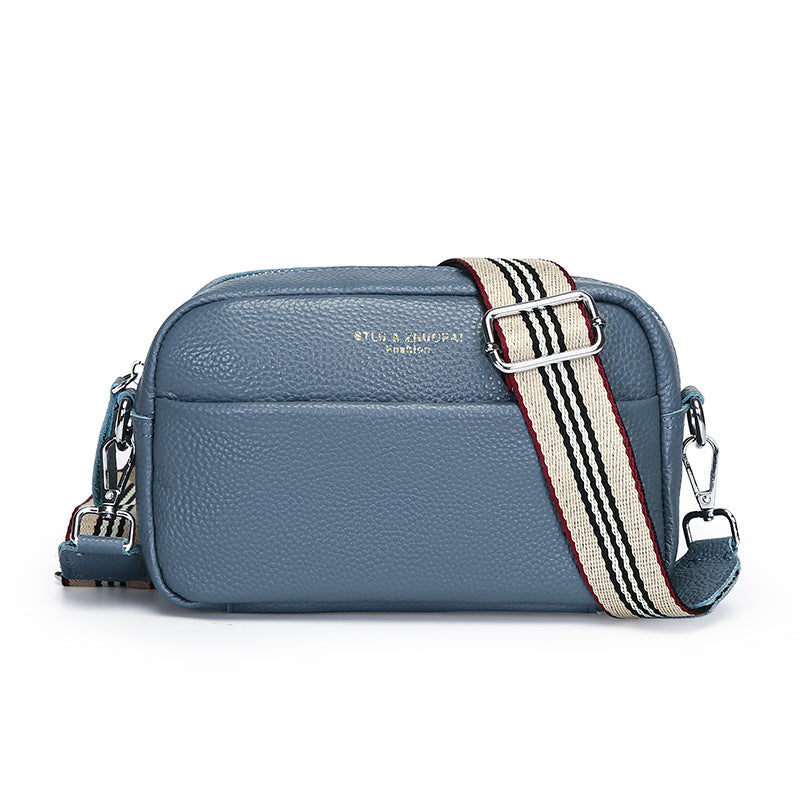 Sac messager à bandoulière simple et tendance, petit sac carré en cuir de vache avec couche supérieure