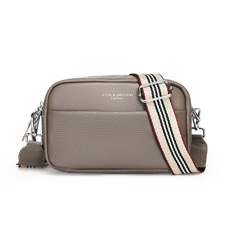 Sac messager à bandoulière simple et tendance, petit sac carré en cuir de vache avec couche supérieure