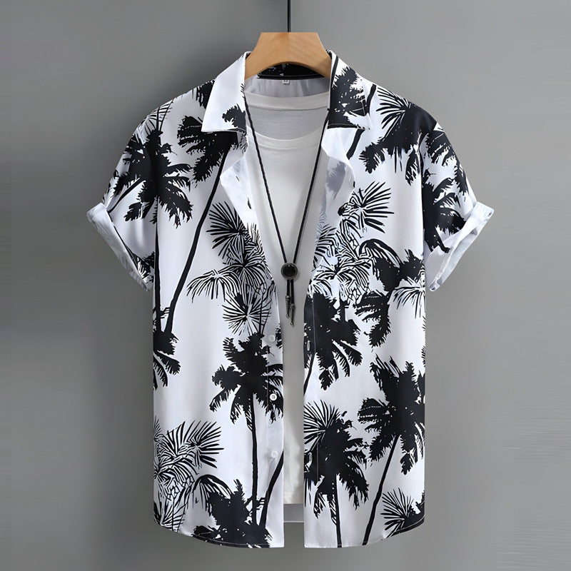 Camisa hawaiana de manga corta con estampado 3D de verano para hombre