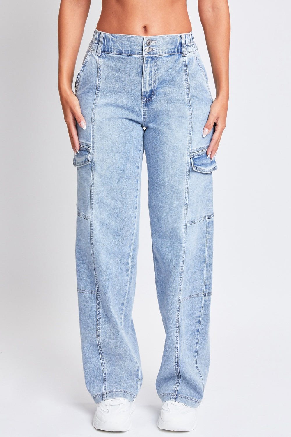 YMI Jeanswear High-Rise Straight Cargo Jeans-2