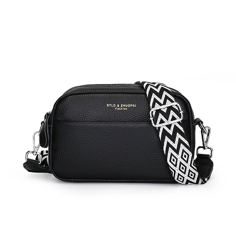Sac messager à bandoulière simple et tendance, petit sac carré en cuir de vache avec couche supérieure