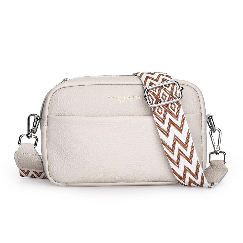Sac messager à bandoulière simple et tendance, petit sac carré en cuir de vache avec couche supérieure