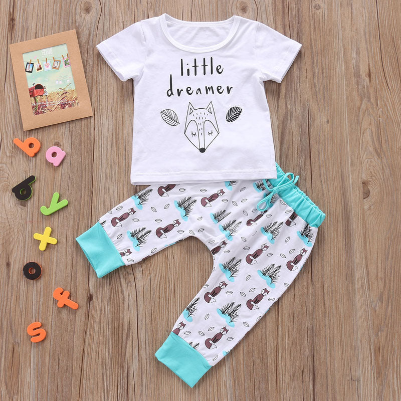 Ensemble de vêtements pour nouveau-né, t-shirt, haut, pantalon, tenues pour petits garçons et filles