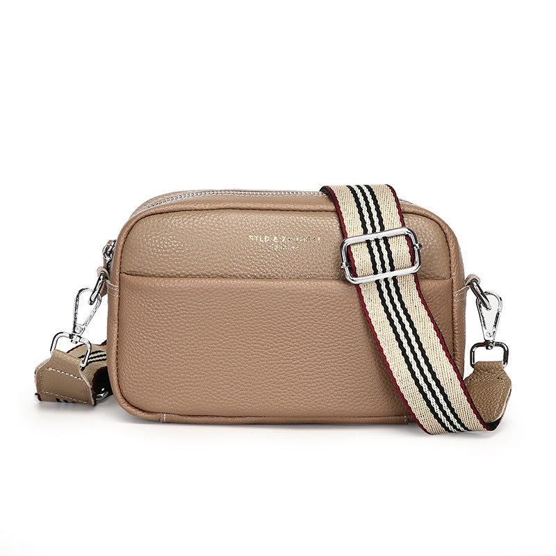 Sac messager à bandoulière simple et tendance, petit sac carré en cuir de vache avec couche supérieure
