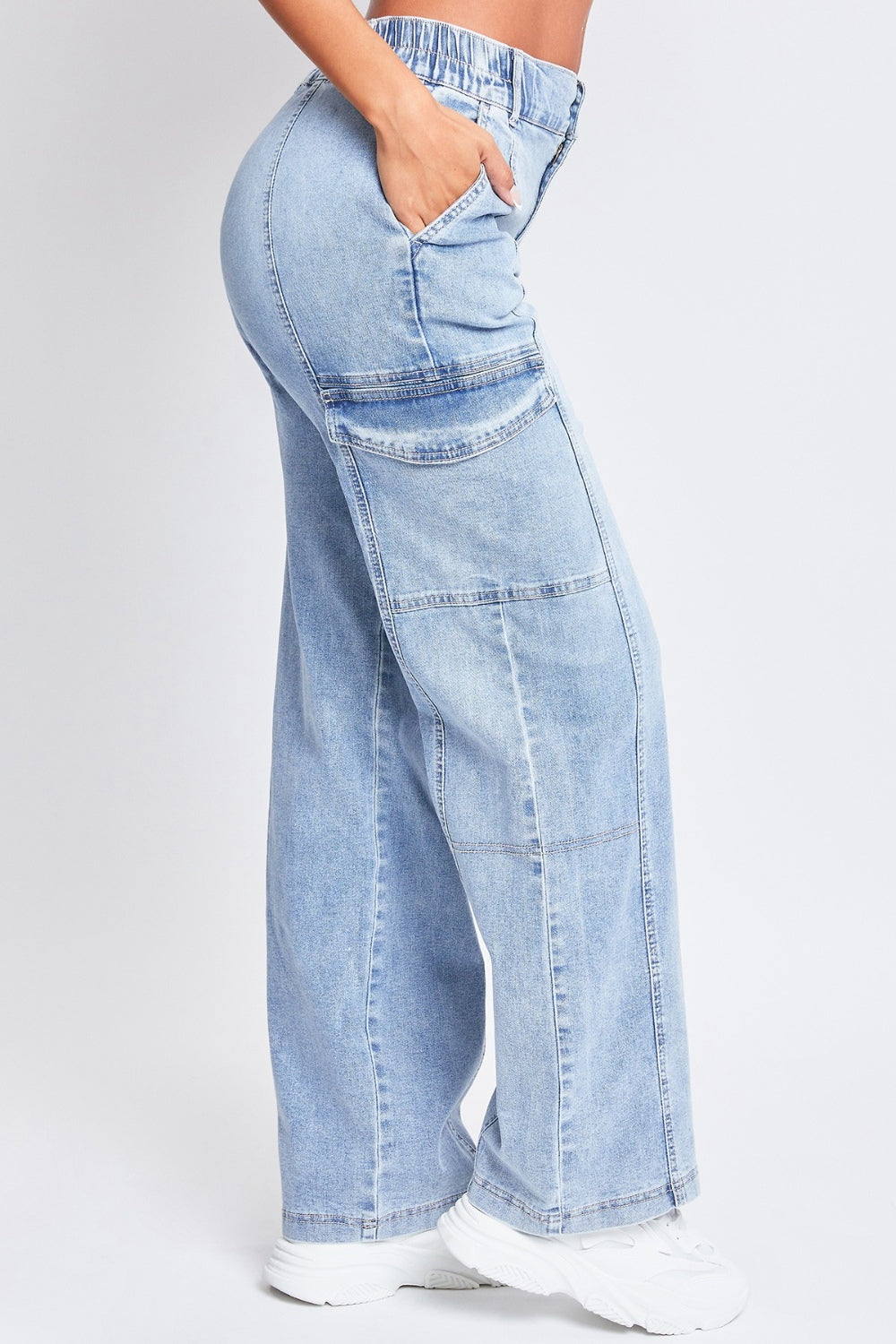 YMI Jeanswear High-Rise Straight Cargo Jeans-4