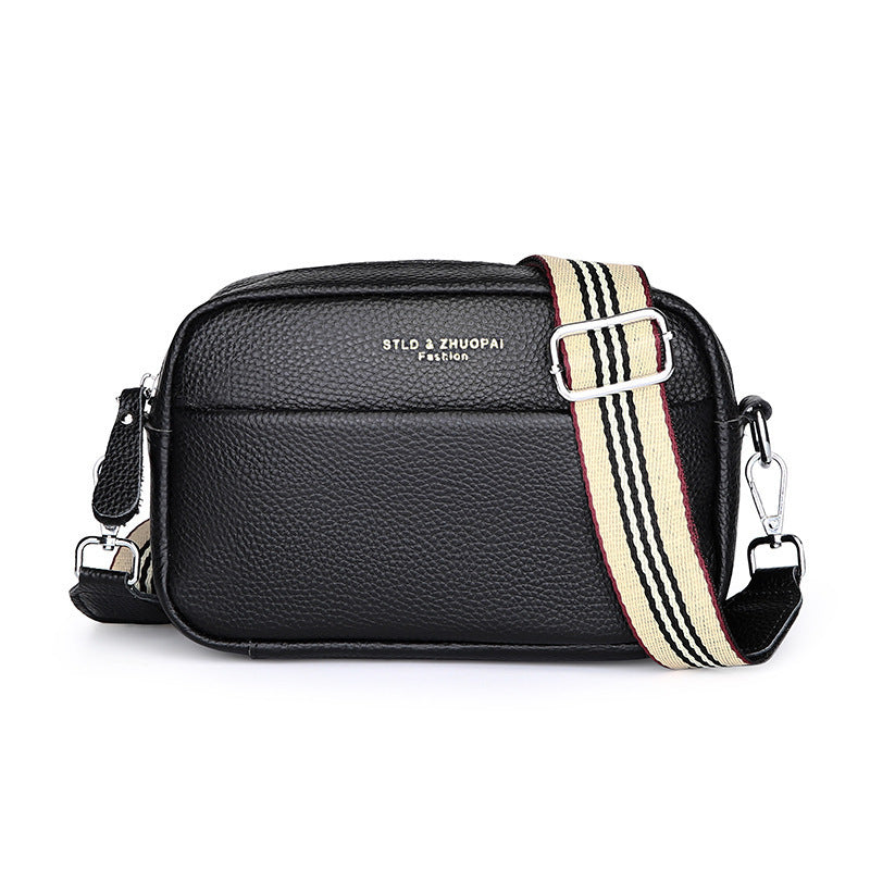 Sac messager à bandoulière simple et tendance, petit sac carré en cuir de vache avec couche supérieure