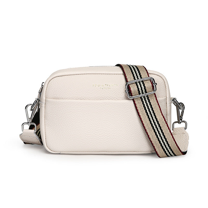 Sac messager à bandoulière simple et tendance, petit sac carré en cuir de vache avec couche supérieure