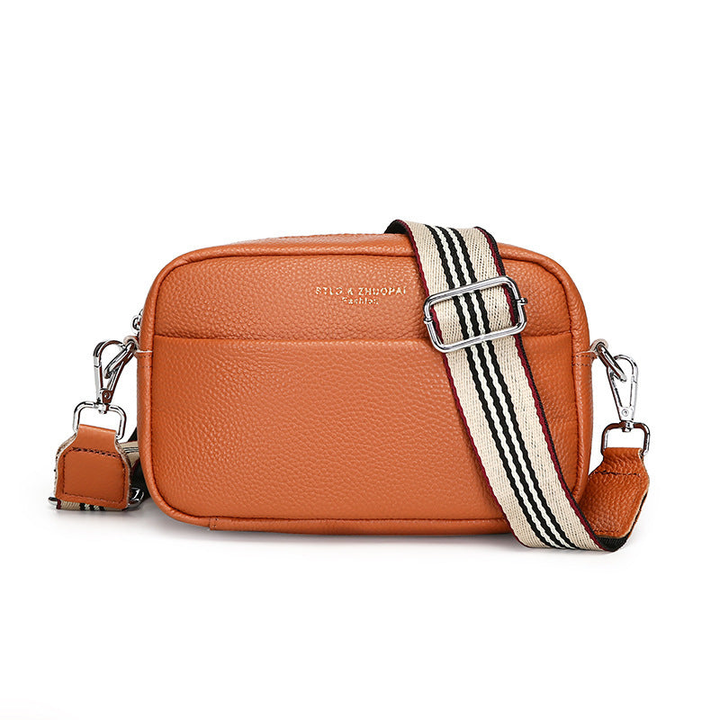 Sac messager à bandoulière simple et tendance, petit sac carré en cuir de vache avec couche supérieure
