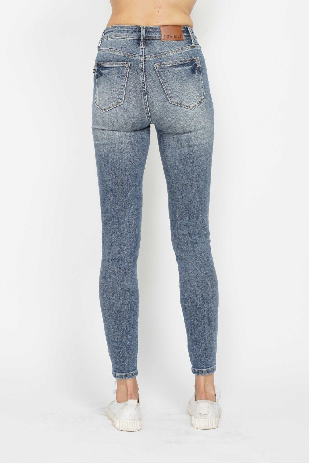Judy Blue Full Size Tummy Control Contrast Wash Skinny Jeans-1